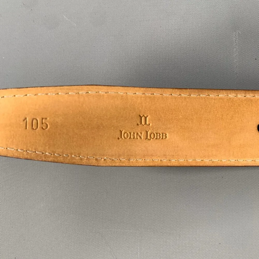 JOHN LOBB Size 42 Brown Crackled Leather Belt